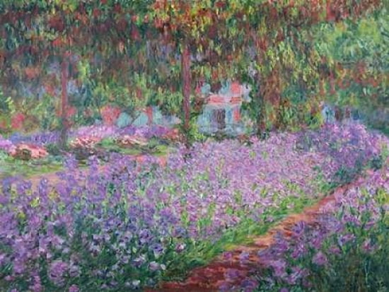 The Artists Garden at Giverny Canvas Art - Claude Monet (22 x 28)