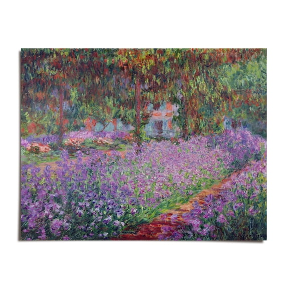The Artists Garden at Giverny - Claude Monet - 12x16 - Wall Art Print - UNFRAMED