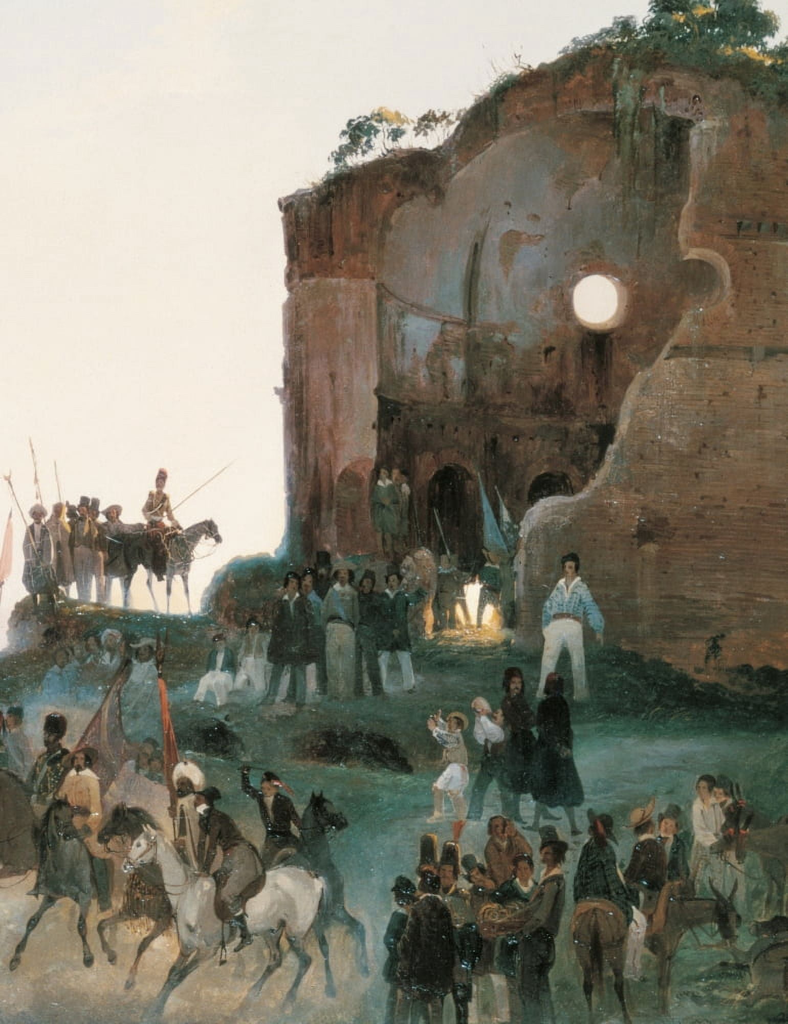 The Artists Party Near Tor De Schiavi Canvas Art - (18 x 24)
