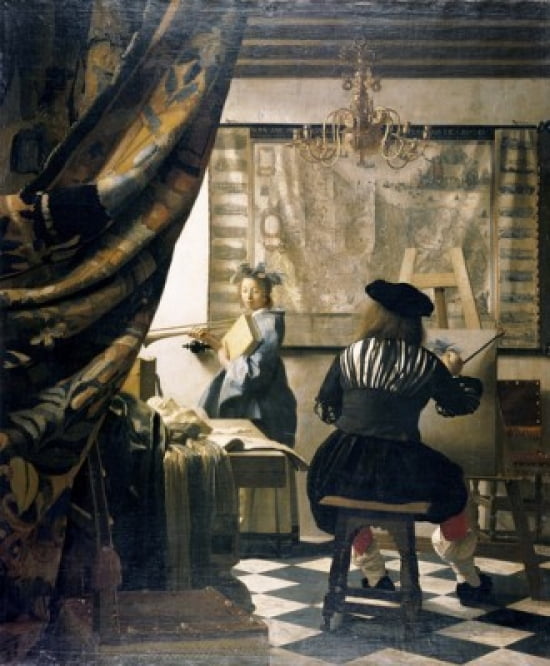 The Artists Studio Jan Vermeer (1632-1675Dutch) Oil on canvas Kunsthistorisches Museum Vienna Austria Canvas Art - Jan Vermeer (18 x 24)