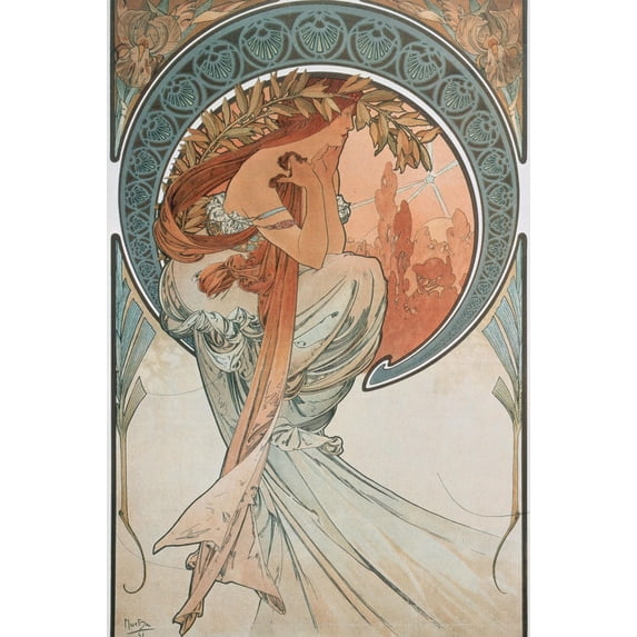 Art.com The Arts: Poetry, 1898 Giclee Print by Alphonse Mucha, 12" x 18"