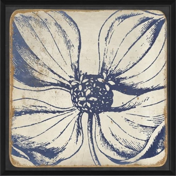 The Artwork Factory 17008 Vintage Flower Blue II Ready to Hang Artwork