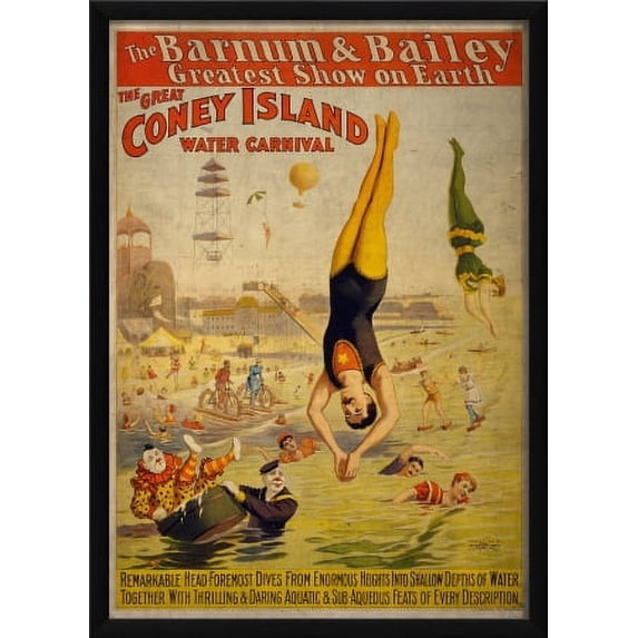 The Artwork Factory 55041 Coney Island Water Carnival Vintage Poster Ready to Hang Artwork