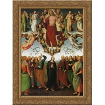 The Ascension of Christ 20x24 Gold Ornate Wood Framed Canvas Art by Perugino, Pietro