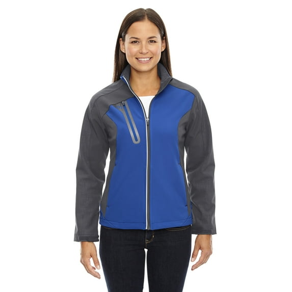The Ash City - North End Ladies' Terrain Colorblock Soft Shell with Embossed Print - NAUTICL BLUE 413 - M