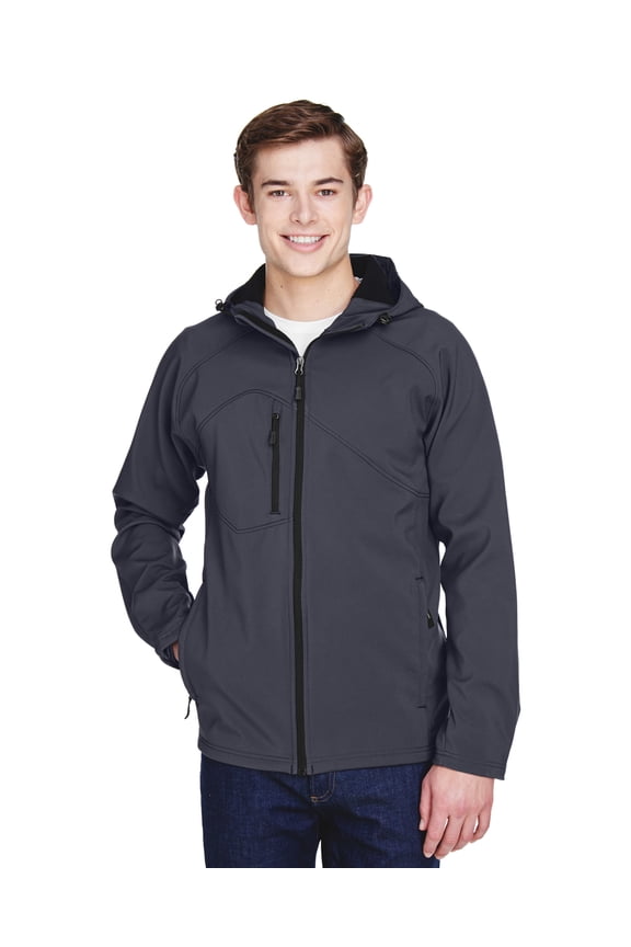 The Ash City - North End Men's Prospect Two-Layer Fleece Bonded Soft Shell Hooded Jacket - FOSSIL GREY 887 - L
