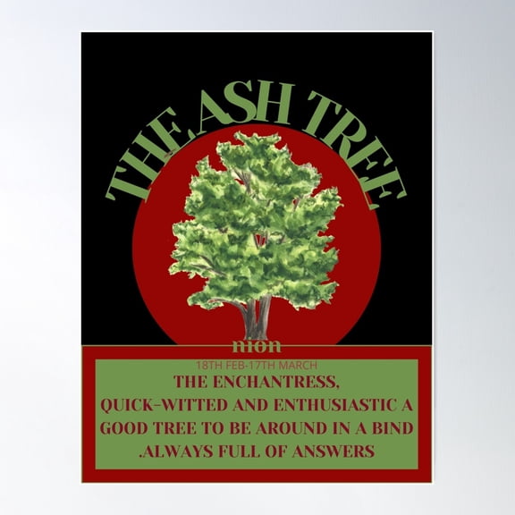The Ash Tree Sign Zodiac Birthday 18Th Feb-17Th March Poster Wall Art, Modern Wall Decor For Living Room Bedroom, 8x12 UNFRAMED