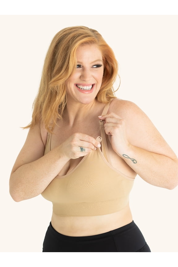 , The Alyssa, Wireless Nursing Bra, Seamless Cups, Removable Pads, Breathable Comfort, Stretch Fabric, Wide Band (Women's)