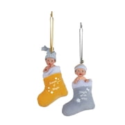 The Ashton-Drake Galleries Holiday Jingle Bell Ornament Collection Issue #3 Gold & Silver Baby Ornament Handcrafted Baby Christmas Decorations by Sherry Rawn 4-inches