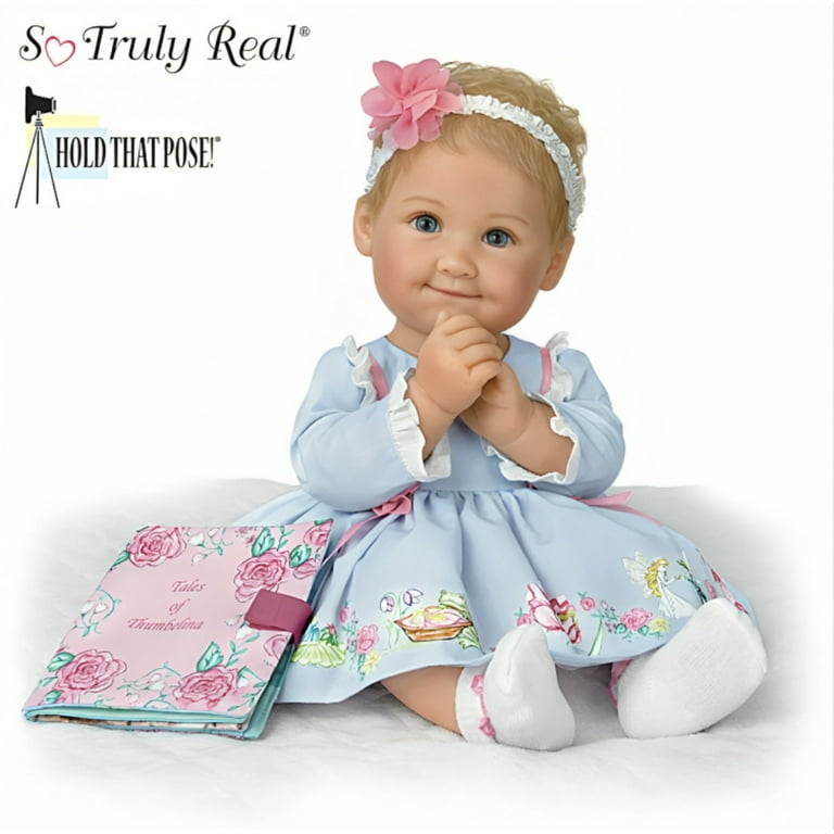 The Ashton Drake Galleries Story Time with Maria Baby Doll Lifelike RealTouch Vinyl with Hold That Pose Technology and Custom Fairytale Dress by Ping Lau 17.5 Inches Walmart