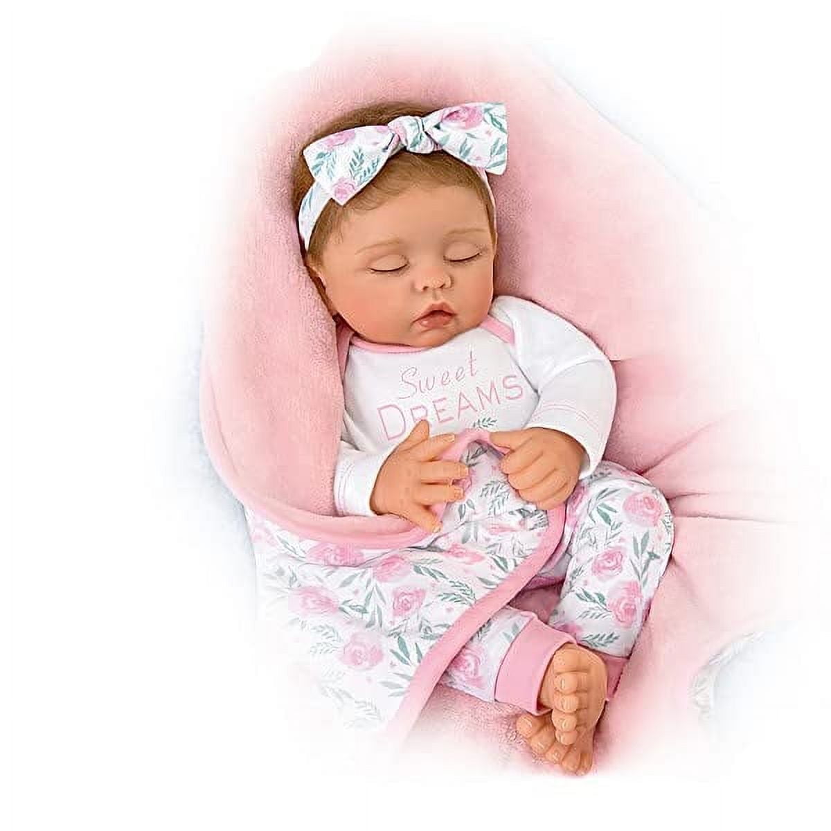 The Ashton - Drake Galleries Sweet Dreams Little One with Soothing Heartbest So Truly Real® Lifelike Baby Doll by Linda Murray 16-inches