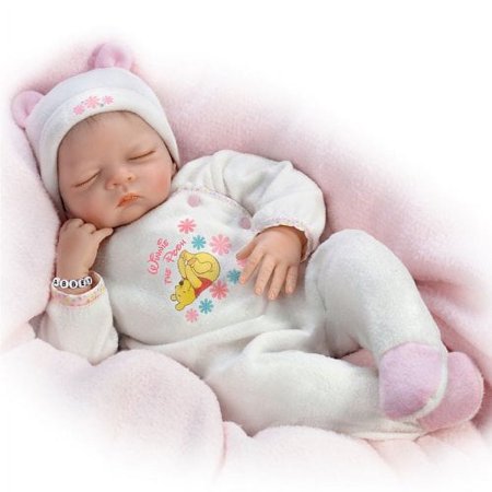 The Ashton-Drake Galleries "You're My Pooh Bear" Baby Girl Doll with Personalizable Bracelet by Master Doll Artist Waltraud Hanl 19-inches