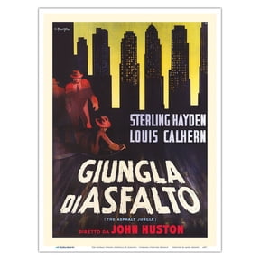 The Asphalt Jungle (Giungla Di Asfalto) - Starring Sterling Hayden Director John Huston - Vintage Italian Film Movie Poster by C. Previtera c.1950 - Master Art Print (Unframed) 9in x 12in
