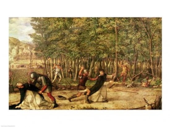 The Assassination of St Peter Martyr Canvas Art - Giovanni Bellini (36 x 24)