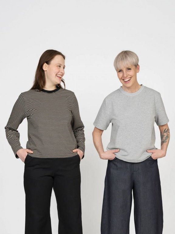 Sewing Pattern Regular Fit T Shirt - Tops for Women, Men and Kids - 5-12 years, W XS-3XL, M S-XL - Easy
