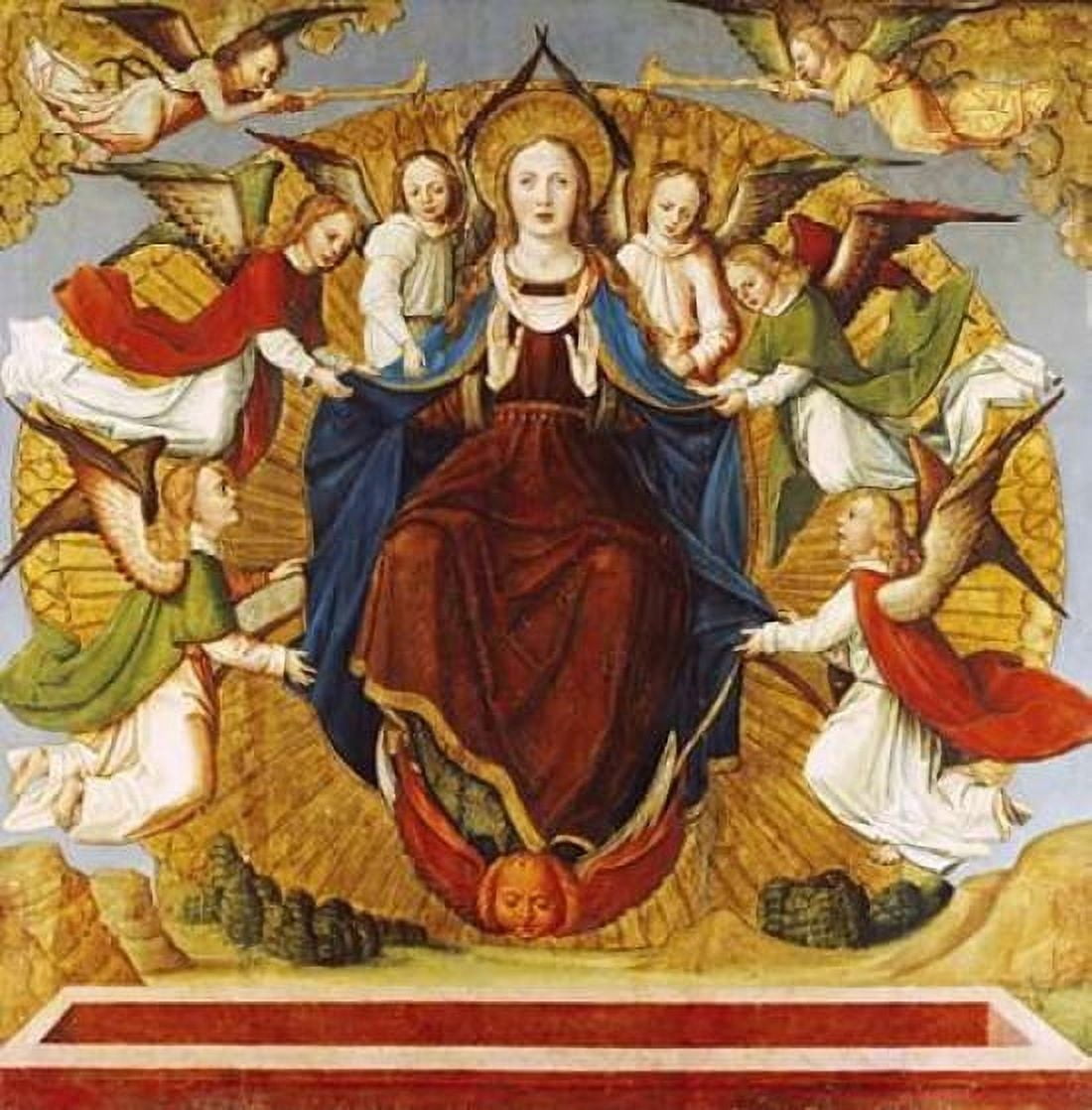 The Assumption of The Virgin Canvas Art - School of Avignon (24 x 24)