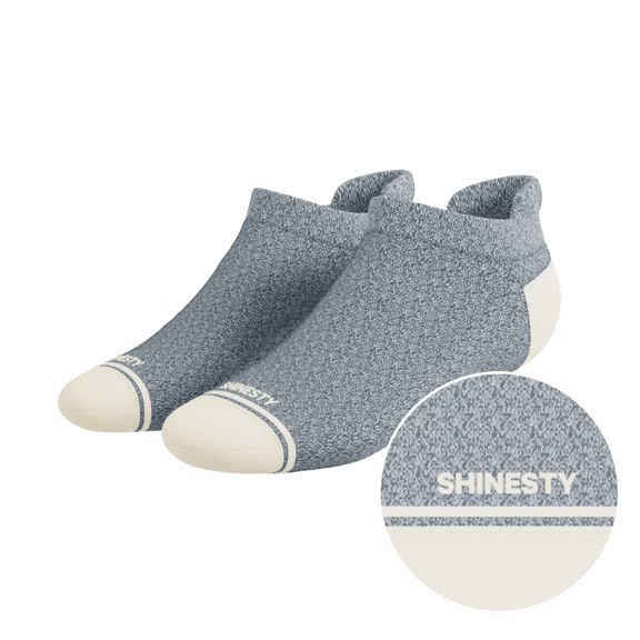 The Asteroid - Shinesty Blue Marl Heel Hammock Ankle Socks  Large