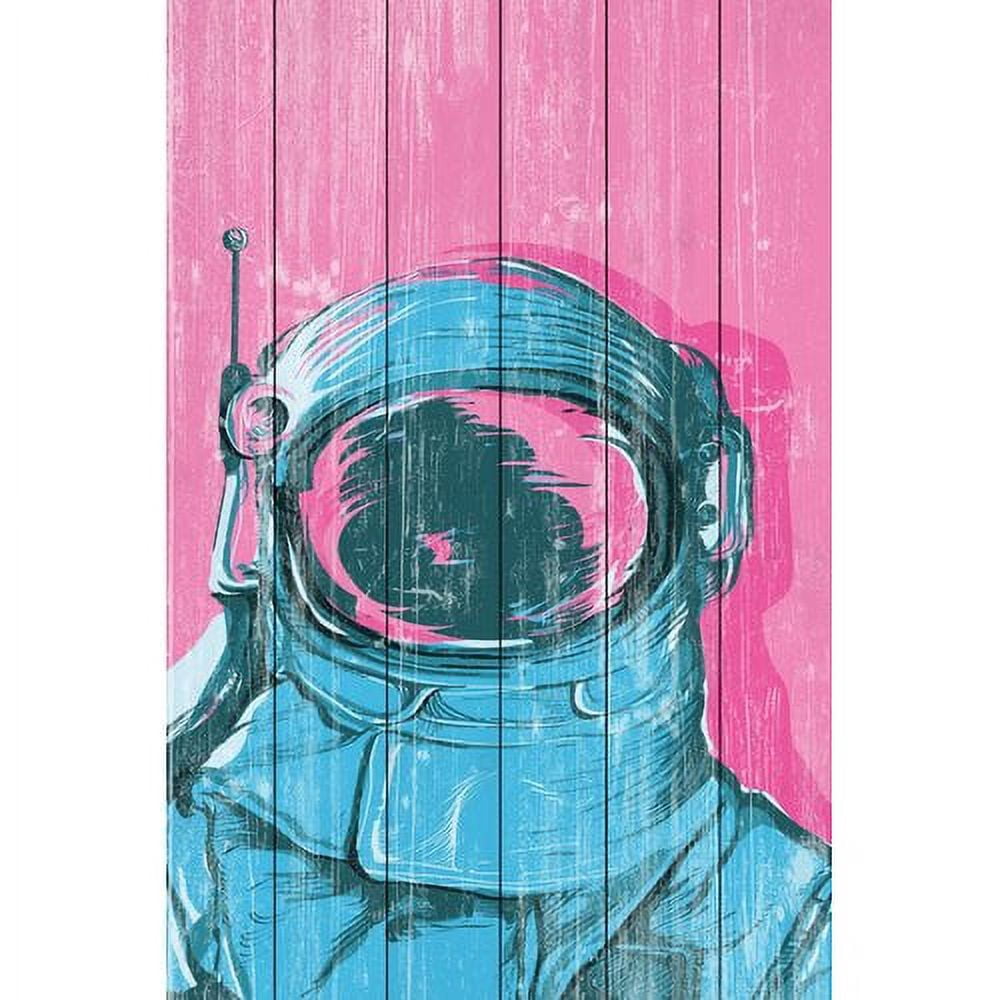 The Astronaut Painting Print on White Wood