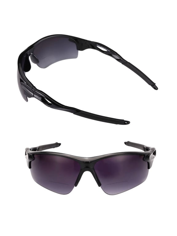 "The Athlete" 2 Pair of Precision Sport Wrap Bifocal Sunglasses Reading Sunglasses for Men and Women - Black/Black - 2.00