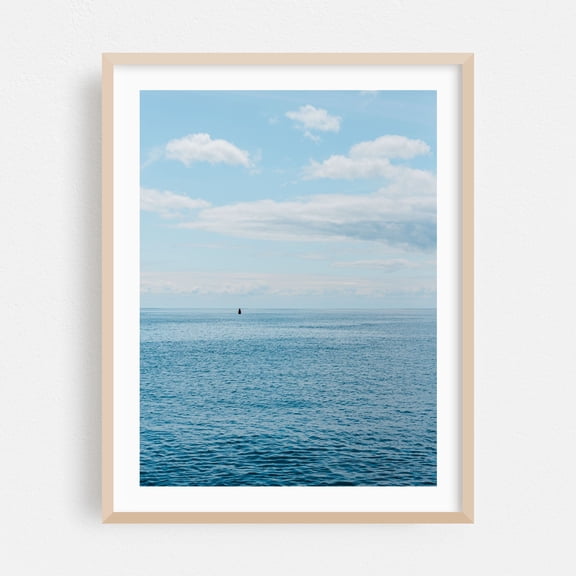 The Atlantic, Gloucester 01 - Gloucester Massachusetts Photography Ocean Minimalist Coastal Water Nature Oak Framed Wall Art Print 5 x 7 inches