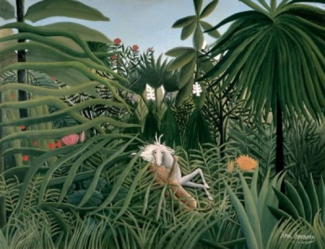 The Attack Of The Jaguar 1910 Henri Rousseau (1844-1910 French) Pushkin Museum of Fine Arts Moscow Russia Canvas Art - Henri Rousseau (18 x 24)
