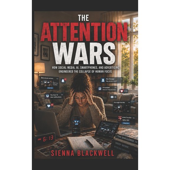 The Attention Wars: How Social Media, AI, Smartphones, And Advertising Engineered the Collapse of Human Focus, (Paperback)