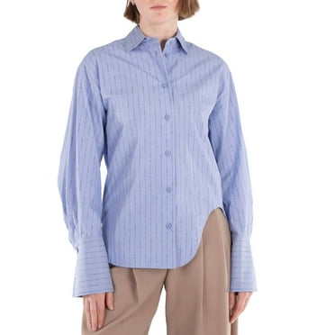 The Attico Female Light Blue Cotton Poplin Shirt Blue Sizes FR 32-58