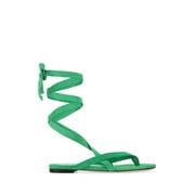 The Attico Woman Grass Green Suede Beth Thong Sandals