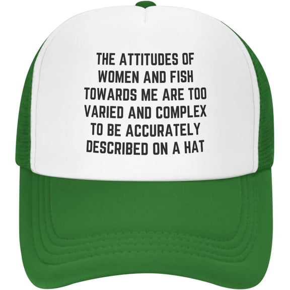 The Attitudes of Women and Fish Mesh Hat Men Women Baseball Cap Trucker Hat Sports Cap