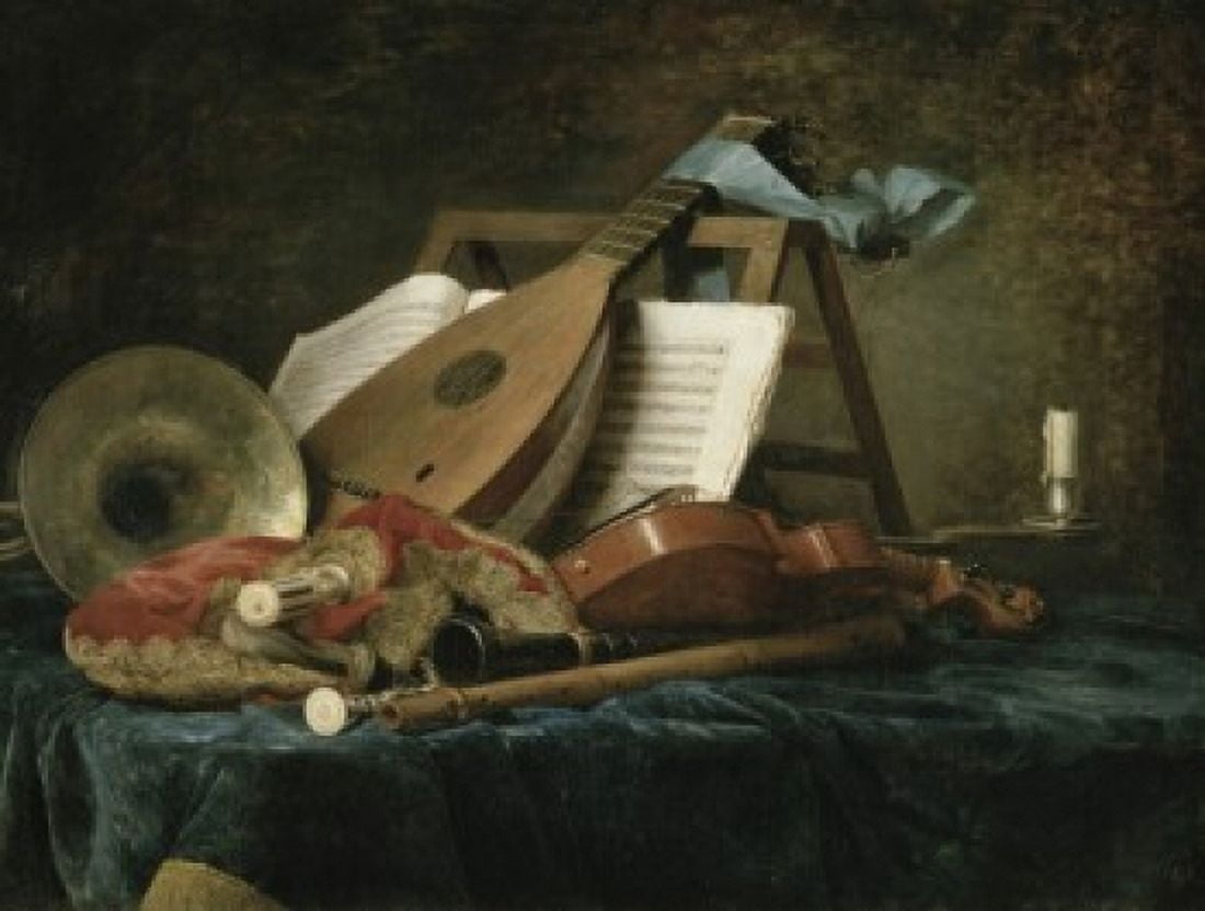 The Attributes of Music  1770  Anne Vallayer-Coster (1744-1818 French)  Musee du Louvre Paris Canvas Art - Anne Vallayer-Coster (18 x 24)