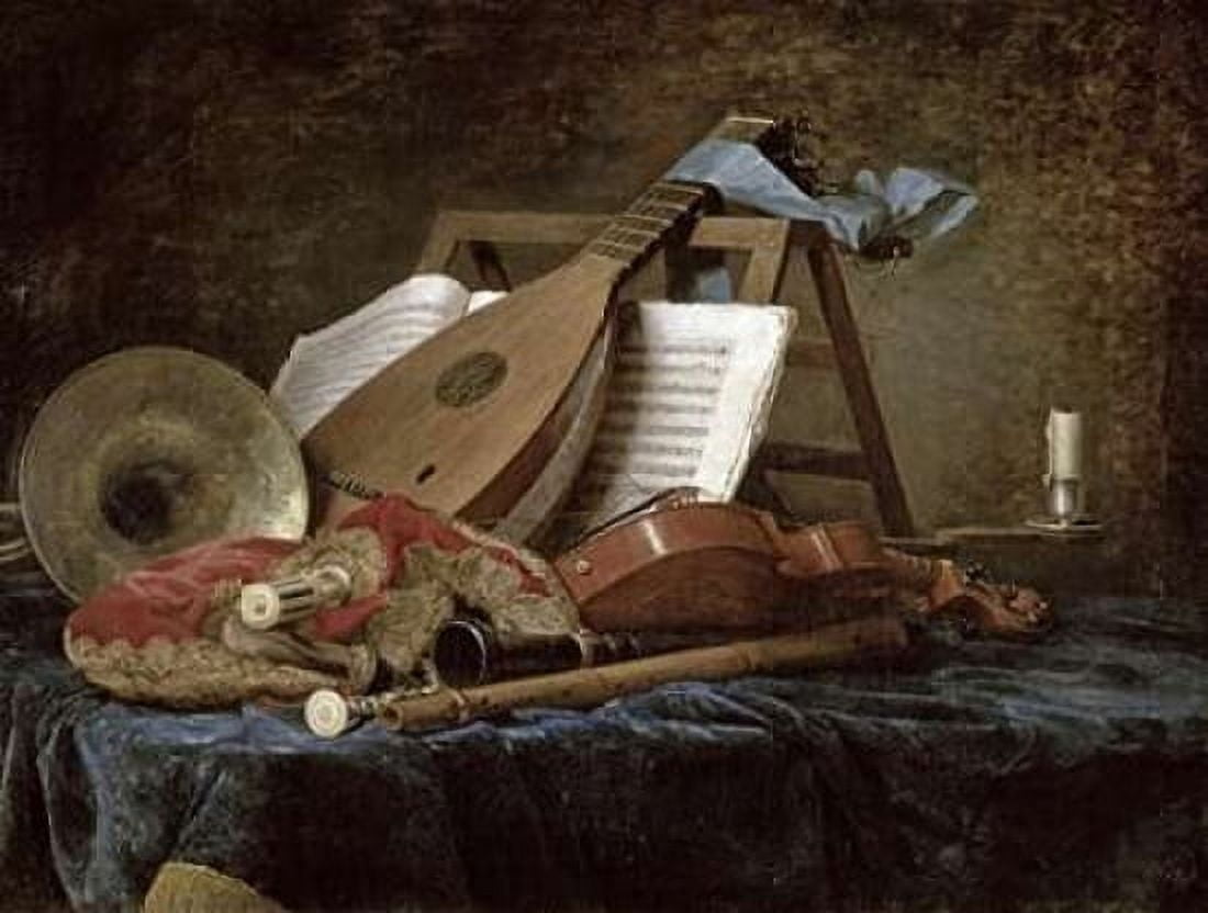 The Attributes of Music Canvas Art - Anne Vallayer-Coster (18 x 24)