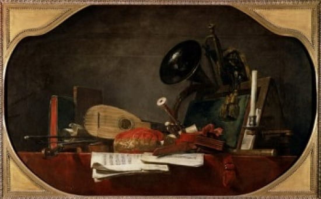 The Attributes of Music Jean-Simon Chardin(1699-1779 French) Musee du Louvre Paris Canvas Art - Jean Simon Chardin (24 x 36)