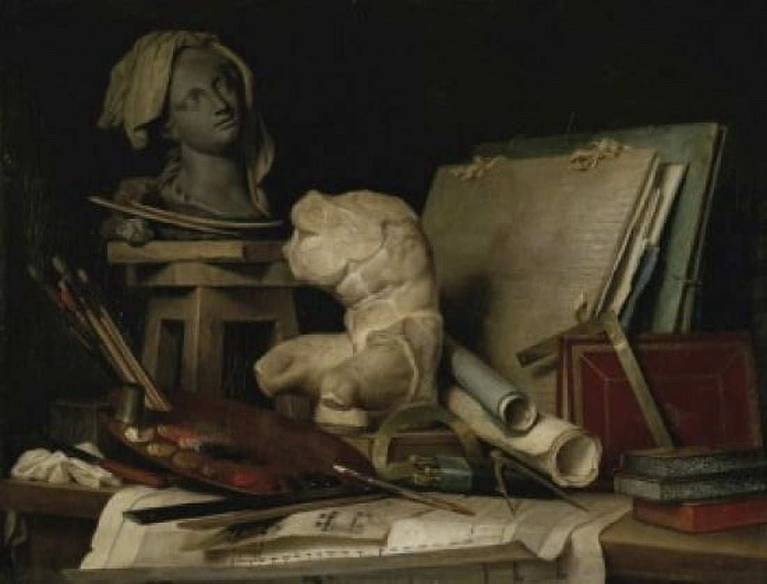 The Attributes of the Arts 1769 Anne Vallayer-Coster (1744-1818 French) Musee du Louvre Paris Canvas Art - Anne Vallayer-Coster (24 x 36)