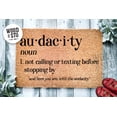 thumbnail image 1 of The Audacity | Did you Call or text first | Funny Doormat | Go Away Welcome Mat | Funny Door Mat | Funny Gift | Home Doormat | Closing Gift, 1 of 2