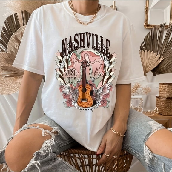 The Aurora - NaS1Hville Tennessee Pink Country Music City Guitar Wings Stars Western T-S1HirtWo's 00