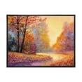 thumbnail image 1 of The Autumn Forest Orange Leaves Landscape With Path 32 in x 24 in Framed Painting Canvas Art Print, by Designart, 1 of 5
