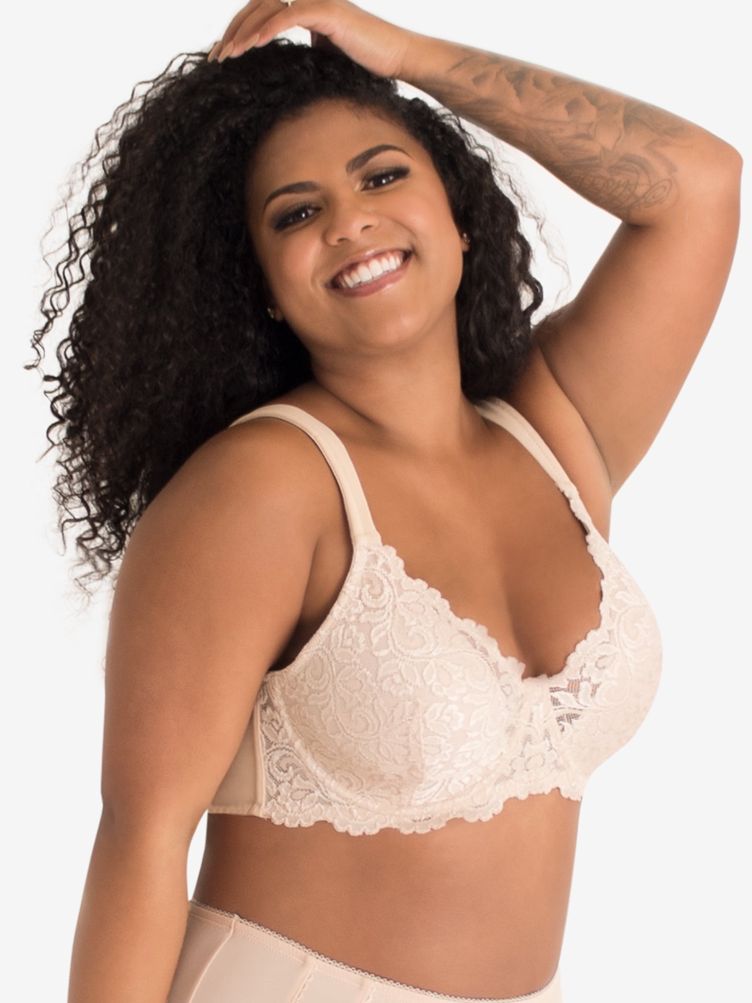 Leading Lady, The Ava, Lace Bra, Underwire Lightly Padded Cups, Smoothing Sides, Adjustable, Padded Straps, Lift and Shape (Women's & Women's Plus)
