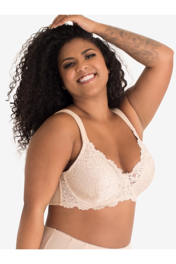 , The Ava, Lace Bra, Underwire Lightly Padded Cups, Smoothing Sides, Adjustable, Padded Straps, Lift and Shape (Women's & Women's Plus)
