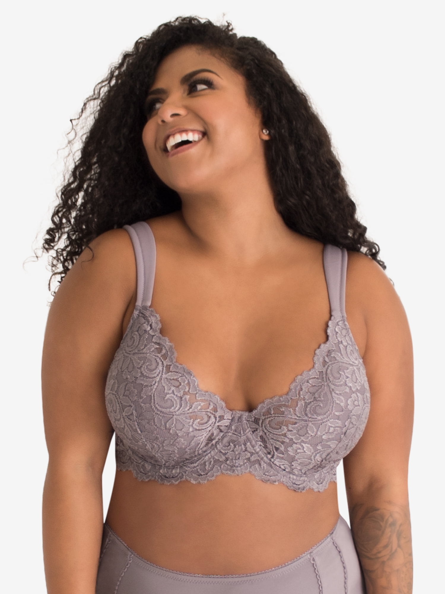 Leading Lady, The Ava, Lace Bra, Underwire Lightly Padded Cups, Smoothing Sides, Adjustable, Padded Straps, Lift and Shape (Women's & Women's Plus)