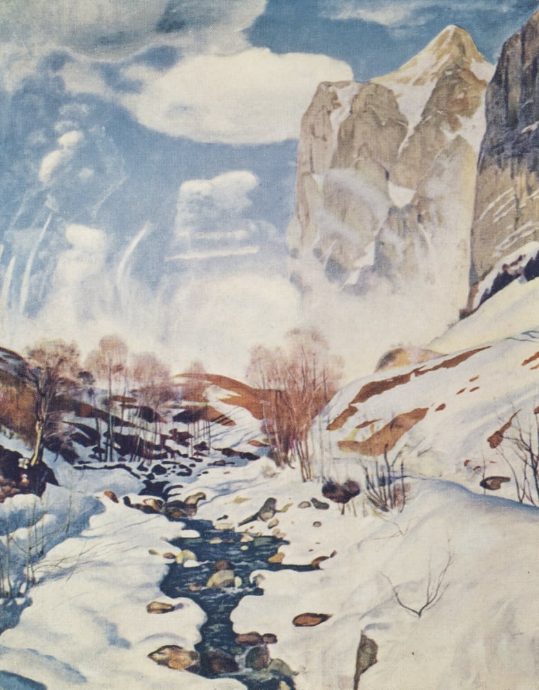 The Avalanche 1887 Canvas Art - Ferdinand Hodler (24 x 36)
