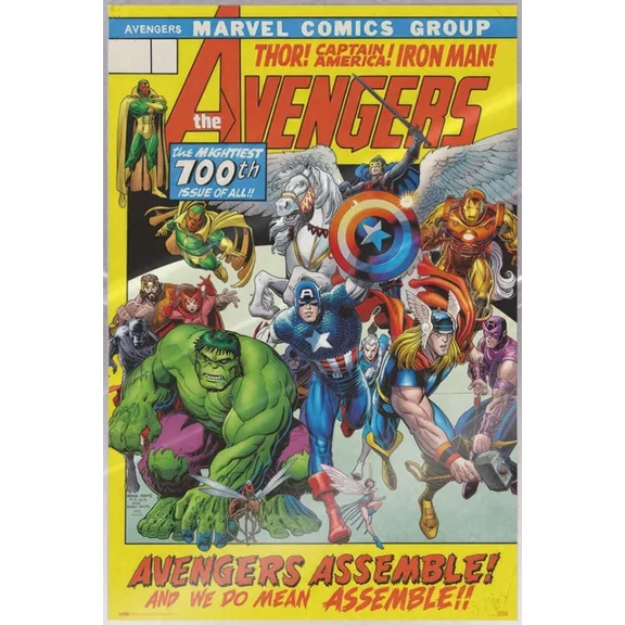 The Avengers Assemble - Marvel Comic Poster (Comic Cover) UNFRAMED PAPER POSTER, Home Decor