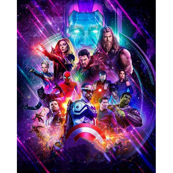 The Avengers Diamond Painting Kits,Anime Diamond Art Kits Round Full Drill,DIY 5D Diamond Painting Kits for Adults Kids Home Wall Decor 12"x16"