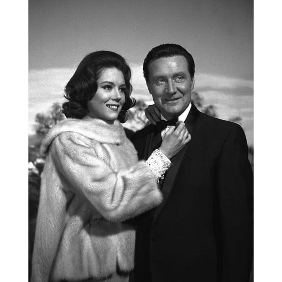 The Avengers Diana Rigg Patrick Macnee elegant portrait evening dress 24X36 Poster