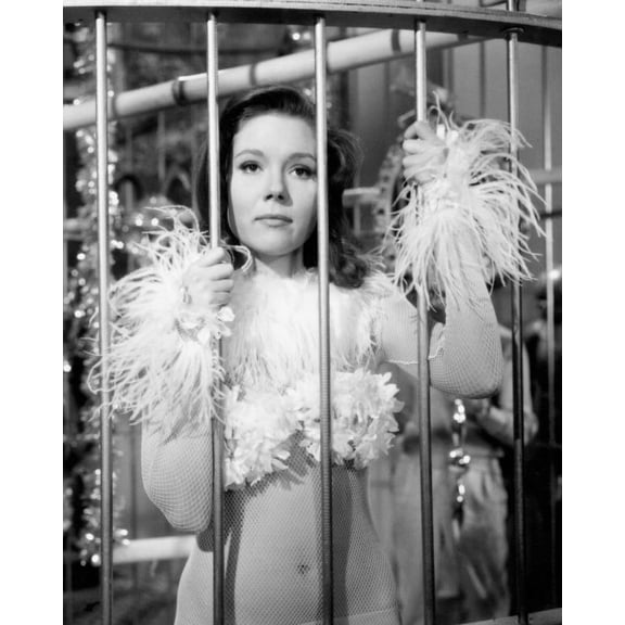 The Avengers Diana Rigg skimpy costume in giant bird cage 24X36 Poster