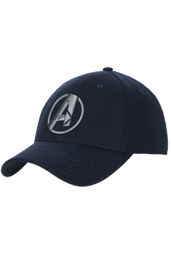 Embroidered Logo Navy Flex Fit Structured Mid-Profile Hat