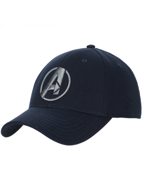 Embroidered Logo Navy Flex Fit Structured Mid-Profile Hat