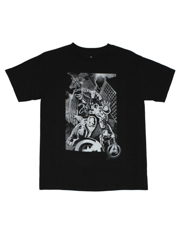 The Avengers (Marvel Comics) Mens T-Shirt - Age of Ultron Grayscale Jet Drop (Medium)