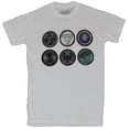 thumbnail image 1 of The Avengers Marvel Comics Mens T-Shirt - Distressed Circle Logos Of Characters (Large), 1 of 1