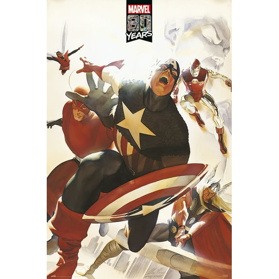 The Avengers - Marvel Comics Poster / Print (80Th Anniversary - Retro Attack)