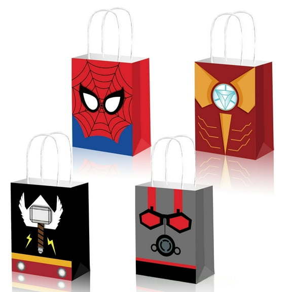 The Avengers Party Gift Bags, Birthday party bags, Cartoon candy bags, Party Decoration Supplies16 Pcs:8.26"5.9"3.15"